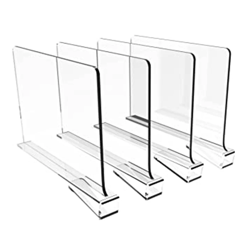 Acrylic Shelf Dividers 4pcs/set Closet Shelf Separator and Holder for Home Bedroom Dormitory Closet Drop shipping