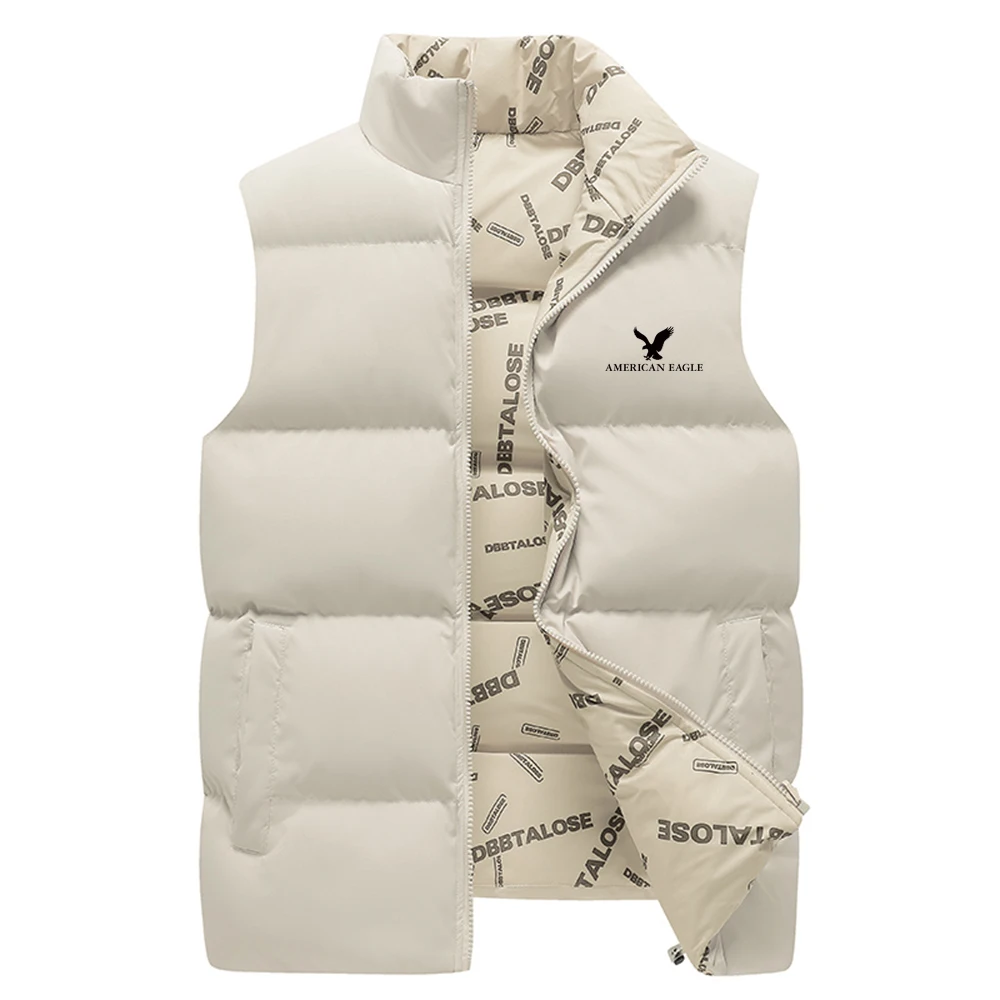 Gilet épais à col haut pour hommes et femmes, veste sans manches à fermeture éclair, monochrome, automne, nouveau, 2024