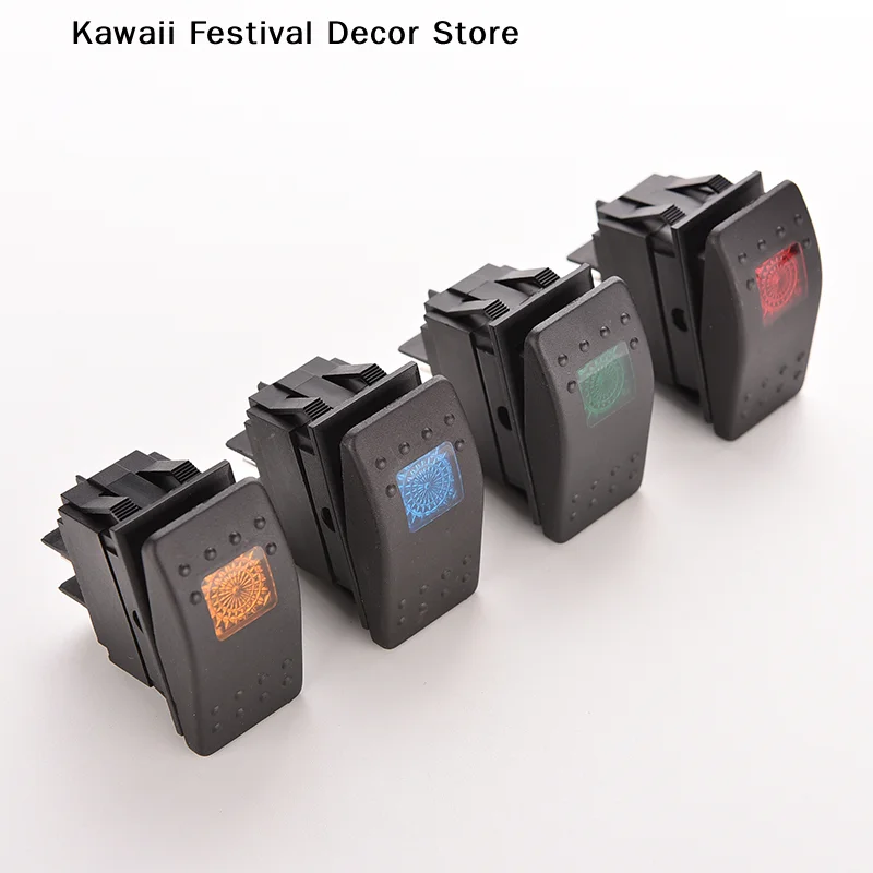 【K】 12V 20A Waterproof Bar ARB Carbling Rocker Toggle Switch Car Boat LED Light Blue Yellow Red Green