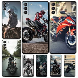 Motorcycle Man Case For Samsung Galaxy S23 S22 Ultra S20 S21 FE S9 S10 Plus Note 10 20 Ultra Back Cover