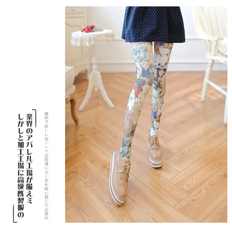 New Japanese Star Velvet Thick Leggings Stockings Pantyhose Printed Tattoo Socks Women\'s Autumn and Winter Thigh High Stockings