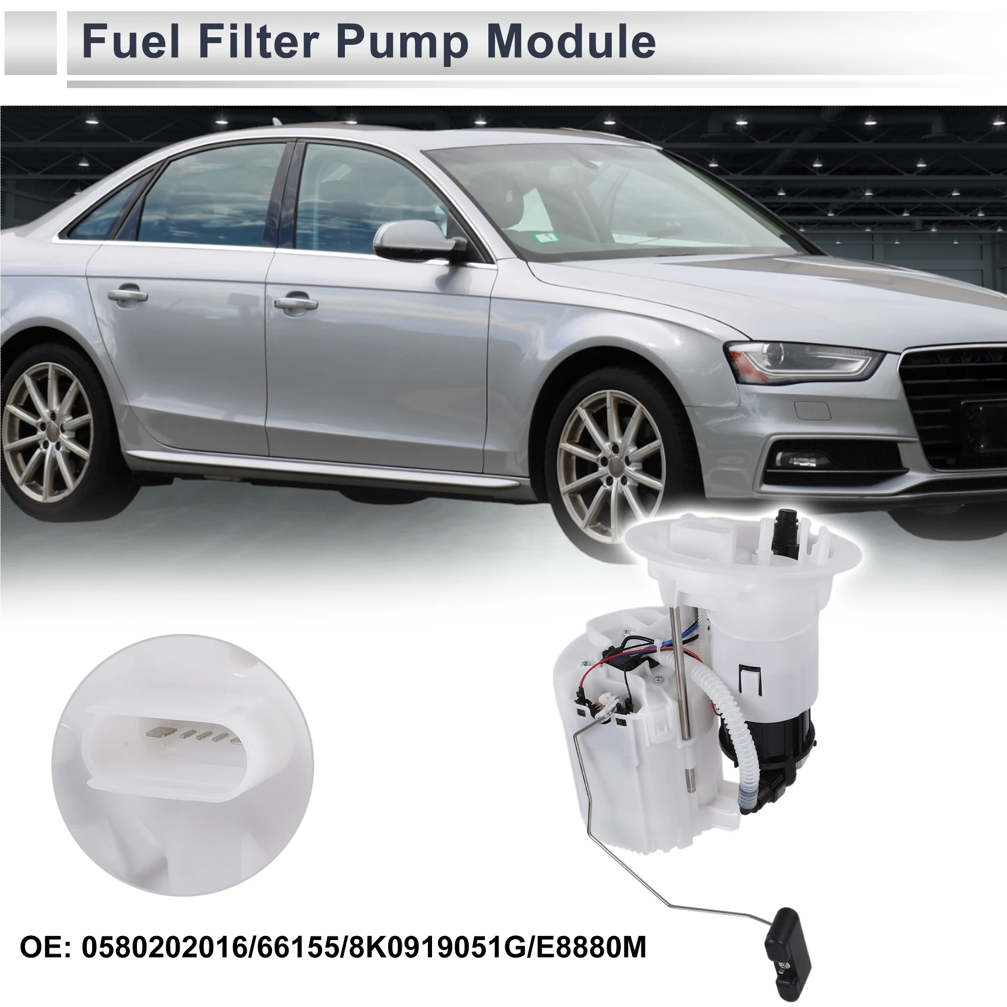 X Autohaux Electric Fuel Pump Assembly for Audi A4 L4 2.0L Gas 2010-2012 Fuel Filter Pump Module No.0580202016/66155/8K0919051G