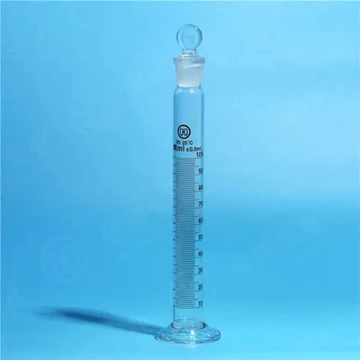 10ml/25ml/50ml/100ml Measuring Cylinder with Ground In Glass Stopper Graduation Glass Round Base Laboratory Chemistry Equipment