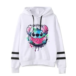 Y2k Cartoon Disney Lilo e Stitch Felpe divertenti Donna Harajuku Cute Stitch Anime Felpa Manga Streetwear Felpa con cappuccio Donna Bambini