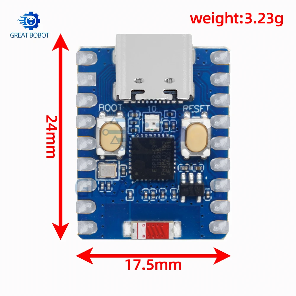 Ultra-Small ESP32-C3-Zero Pro Mini Board – WiFi + Bluetooth Development Board for Arduino, Replaces ESP8266/ESP32