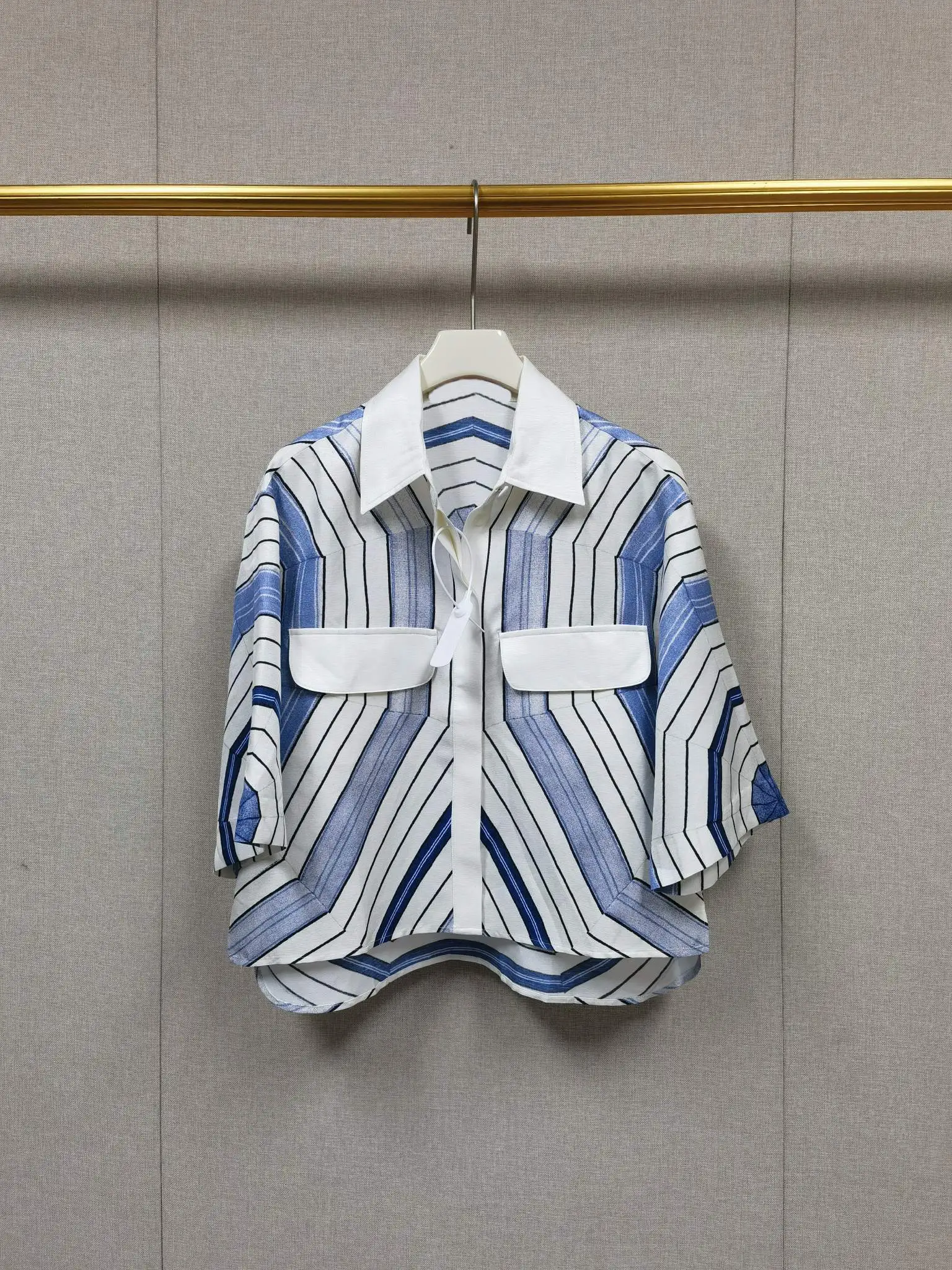 Dames geometrische print set shirt met lange/korte mouwen + elastische taille shorts + onregelmatige geplooide midi-rok mode dame outfit