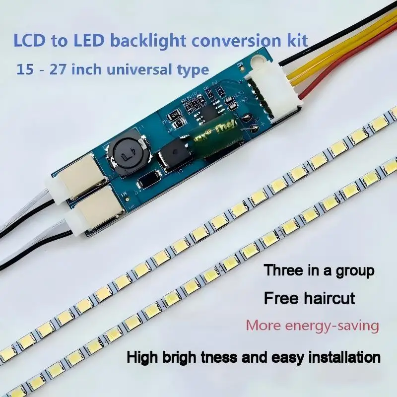 LCD Retrofit LED Kit, LED Backlight Lamps Update Kit Adjustable 15 17 19 20 22 24 inch LCD TV Monitor LED Backlight Strip