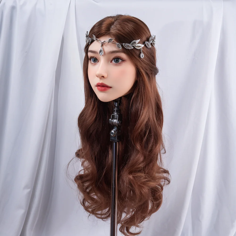 TPE hoofd M16 schroefdraadinterface, open type pruik leerling mond make-up praktijk, kapselontwerp (willekeurige pruiken)