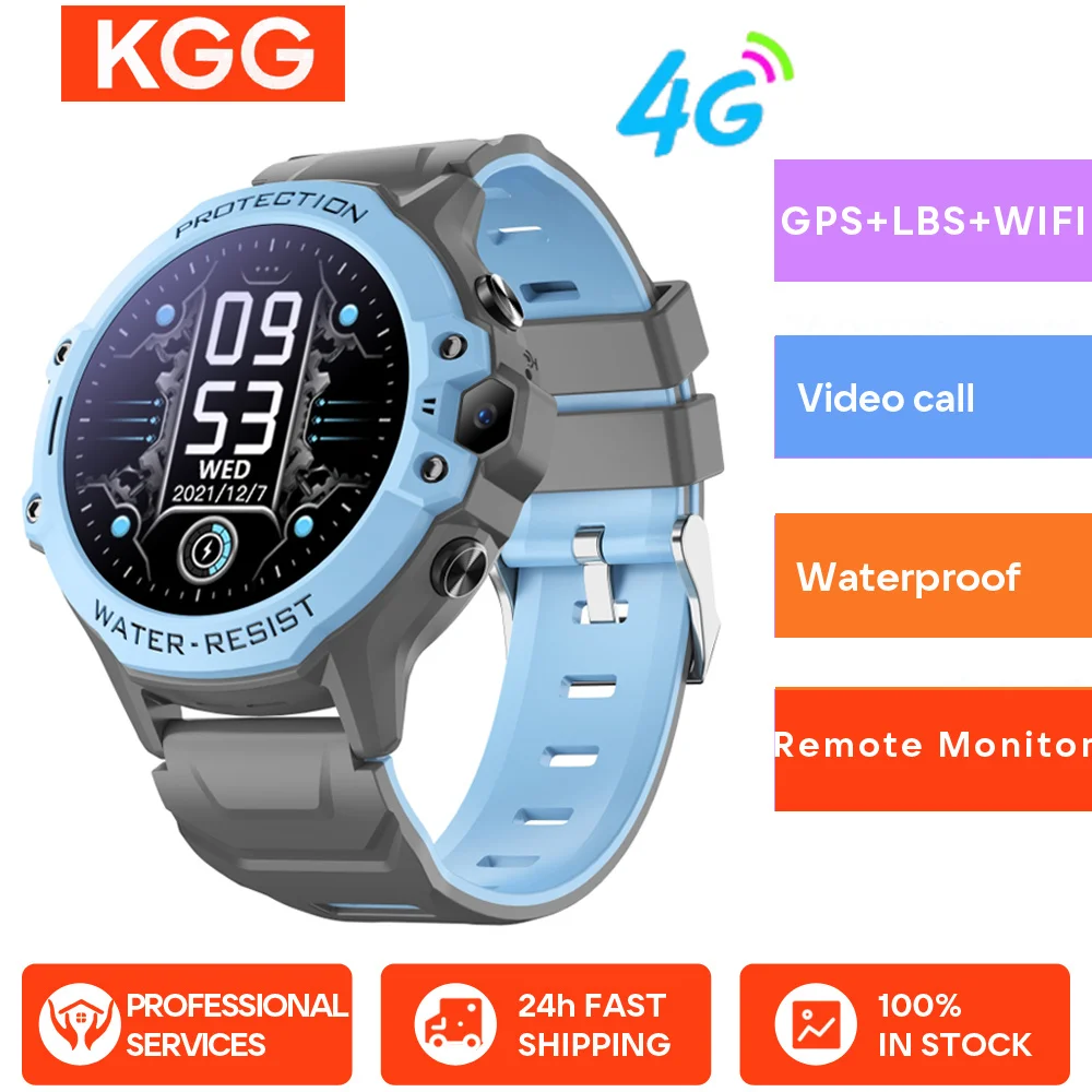 

Детские умные часы 4G, детские часы для смартфона, GPS LBS, Wi-Fi, местоположение, SOS, видеовызов, удаленный монитор, IP67, водонепроницаемые умные часы