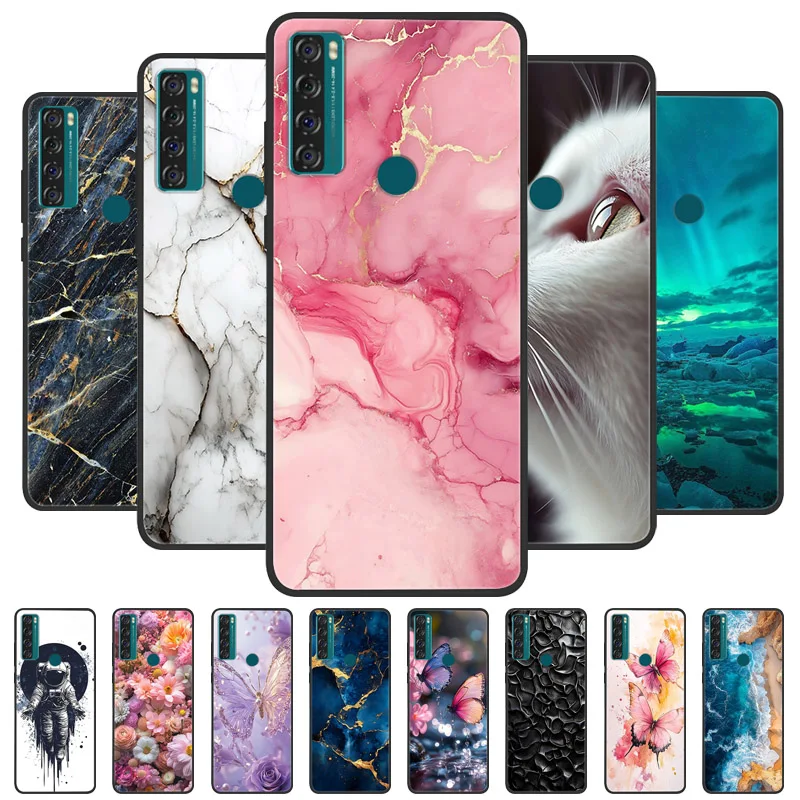 Funda de silicona suave mate con efecto mármol para TCL 20 SE 20SE, carcasa trasera para TCL 20S 20 5G 20L Plus 20L+ Coque TCL20 5G