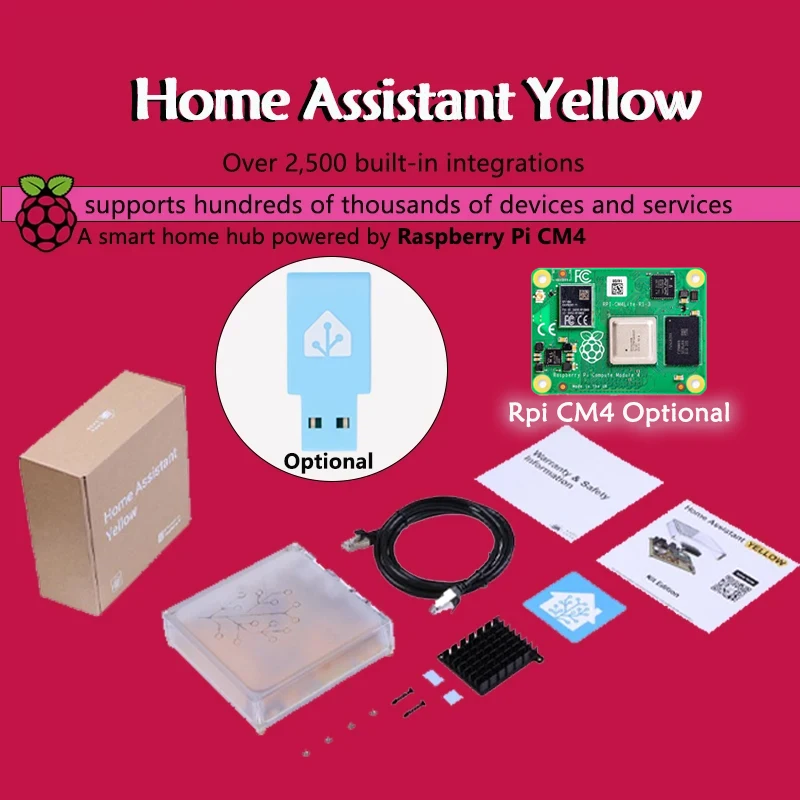 

Home Assistant Yellow Power Suppl /POE Vision Powered by Raspberry Pi CM4 USB Stick Optional Smart Home Hub 2,500+ integrations