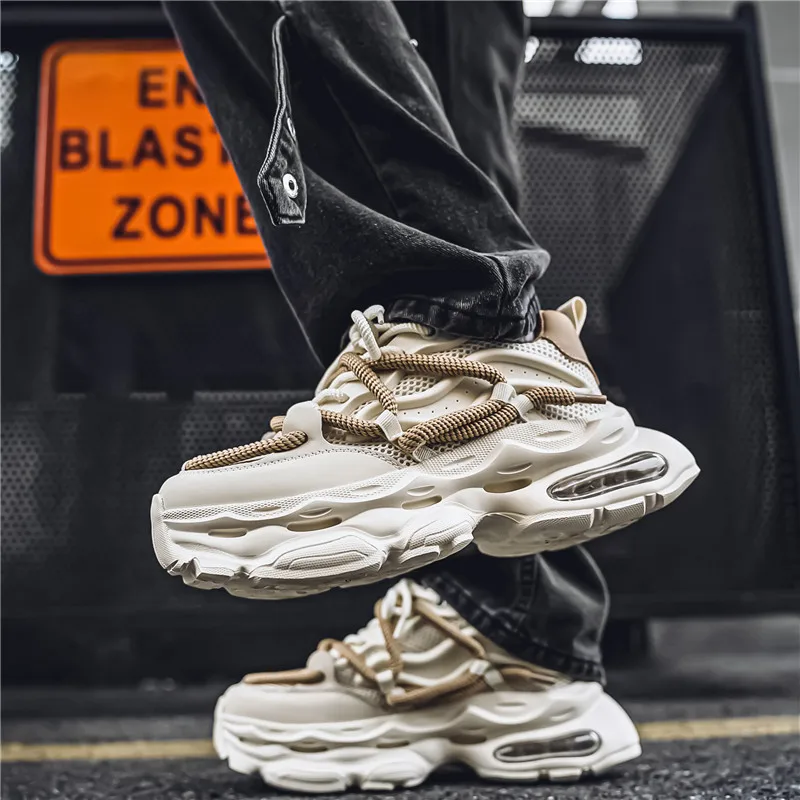 

New Trendy Men's Shoes Thick Soled Tall Fashion Casual Shoes Comfortable Soft Soled Mountaineering Sports Shoes Sneakers Men