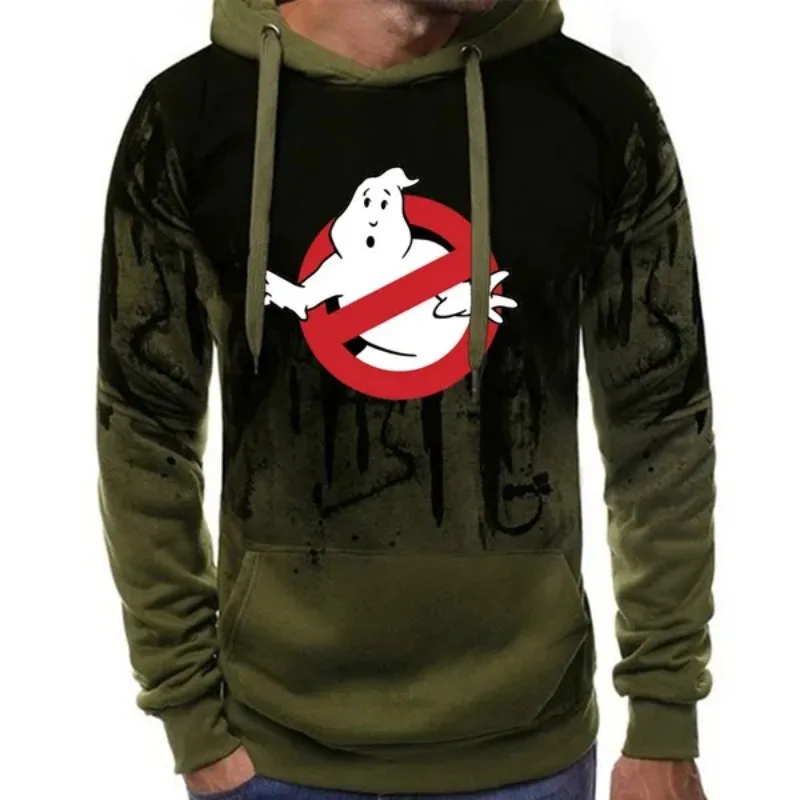 2023 New Arrival Ghostbusters Printed Men\'s Camouflage Hoodies Autumn Winter Long Sleeve Sweatshirts Sports Hooded Pullovers