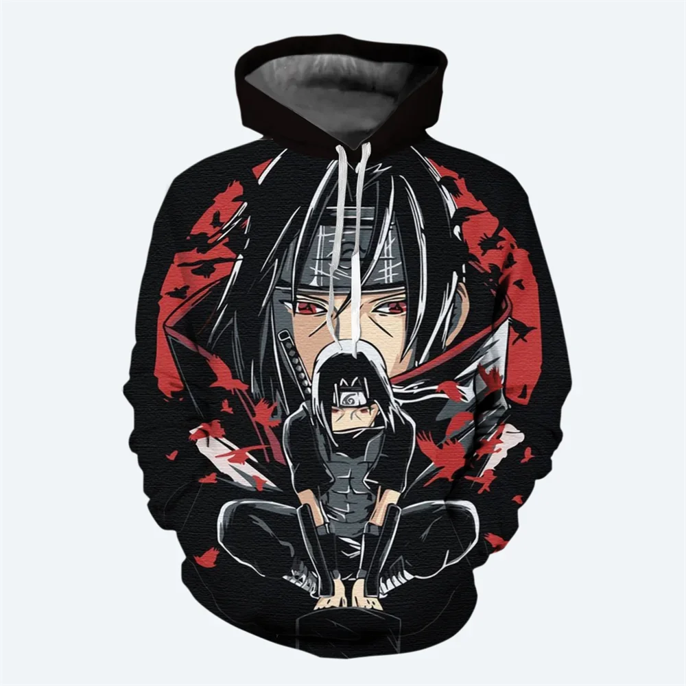 Naruto Boys Girls Hoodie Akatsuki Men's Hoodie 3D Print Uchiha Itachi Pullover Anime Men's Hoodie Fashion Oversized Men Clothing