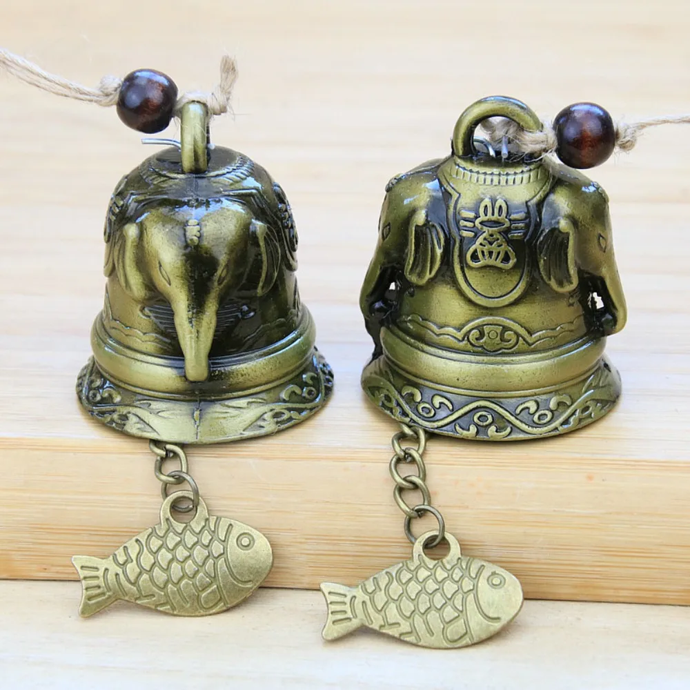 New Auspicious Wind Chime Dragon and Fish Patterned Handmade Pendant Temple Wind Bell Decoration Retro Wall Hanging Bell