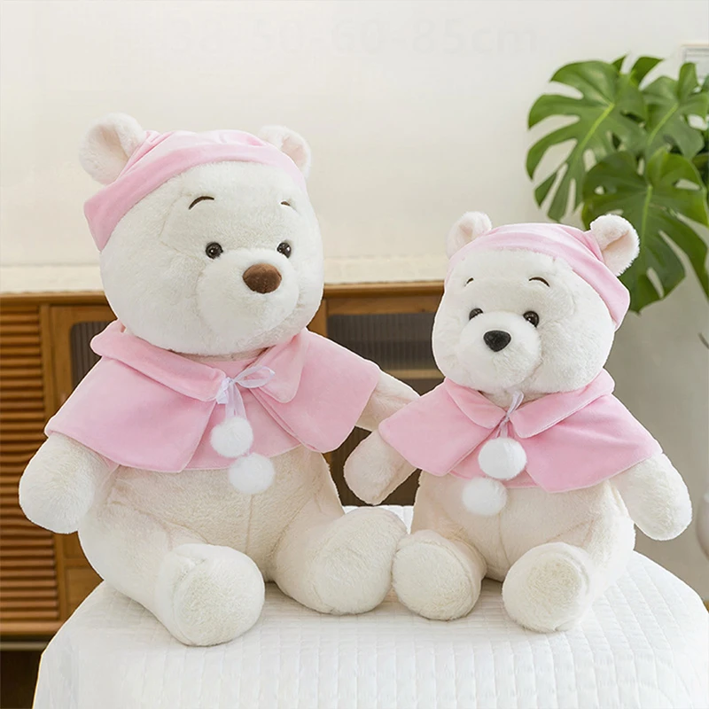 

Plush Pooh Bear with Winter Cape Cuddly Stuffed Toy for Kids Birthday Xmas Gift Extra Large Sleeping Bear Doll for Girls