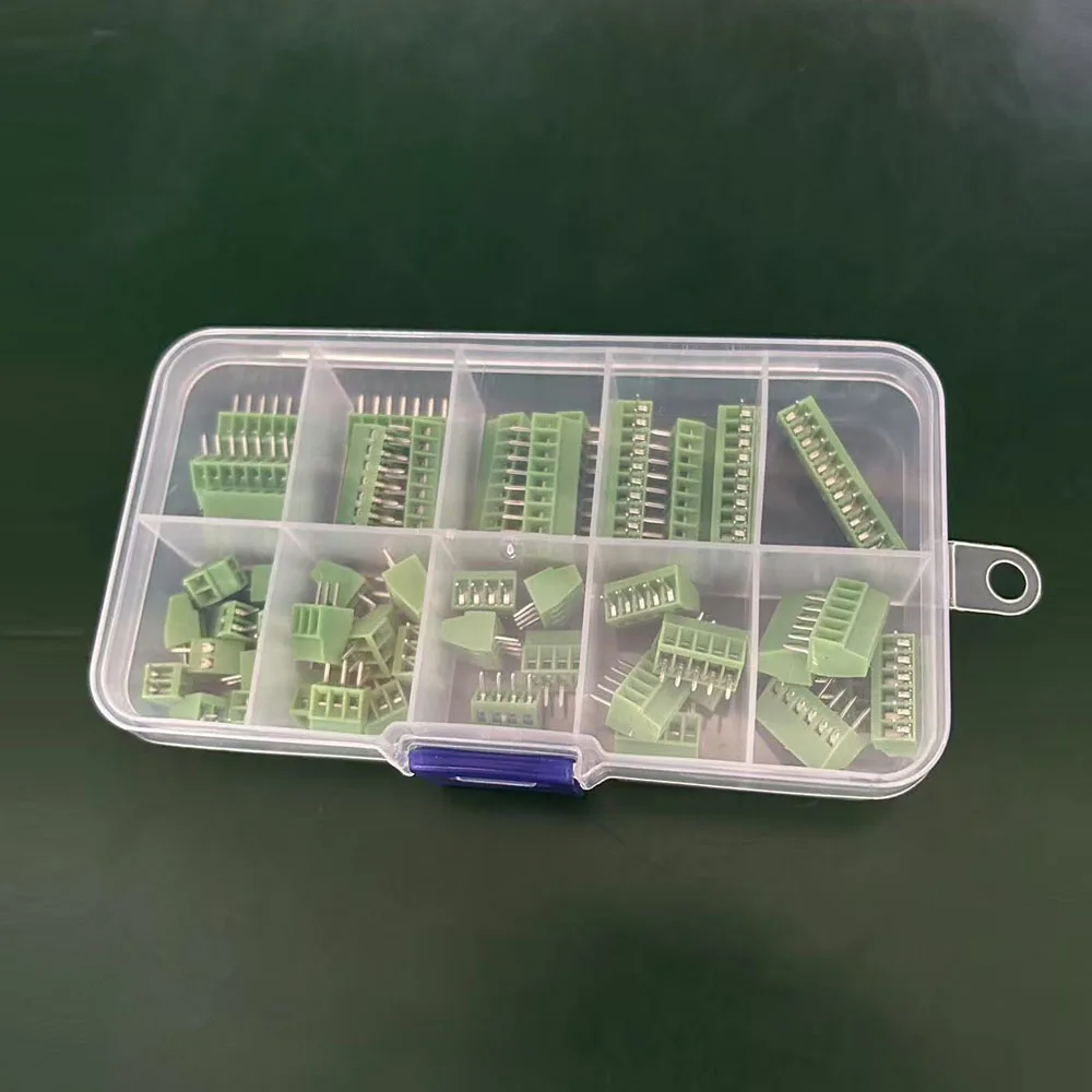 

48Pcs/Box 2.54mm KF-128 Mini PCB Screw Terminal Block Connector 2/3/4/5/6/7/8/9/10/12Pin for 26-18AWG Cable