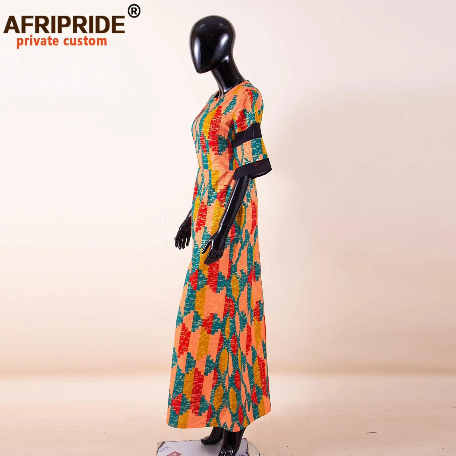 AFRIPRIDE-Robe de soirée pour femmes, imprimé africain, manches mi-longues, Dashiki, A1925049