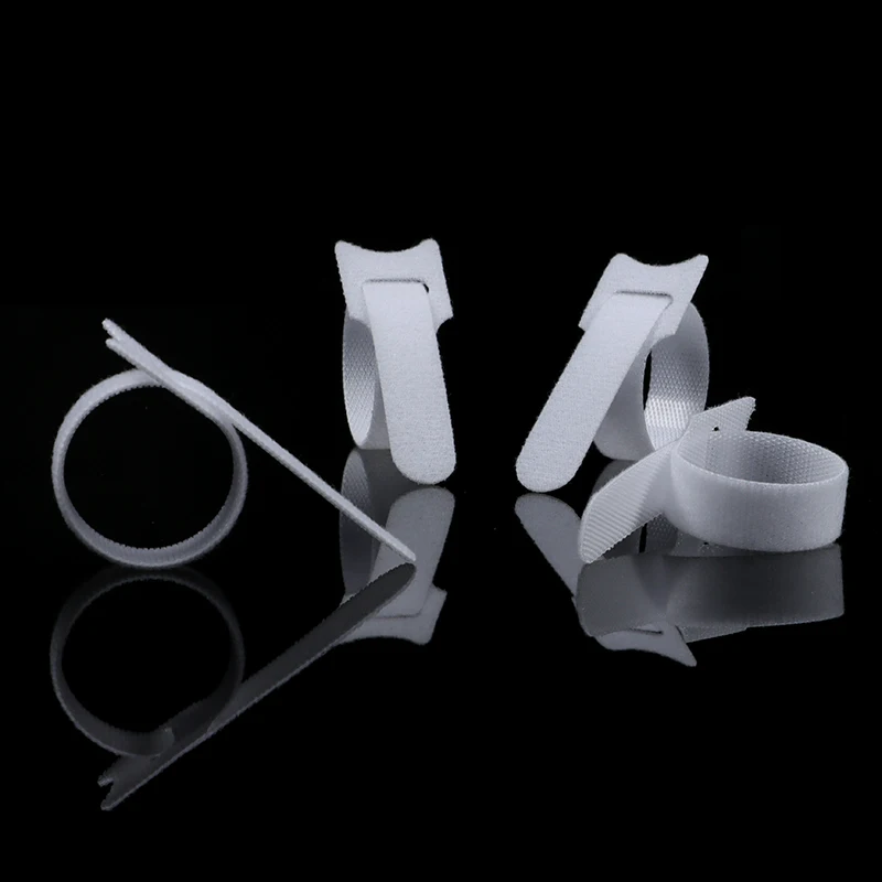 White Releasable Cable Ties Wire Organizer 150 200 250 300mm Nylon Hook Loop Straps Wrap Zip Bundle Bandage Tie Plastics Fasten
