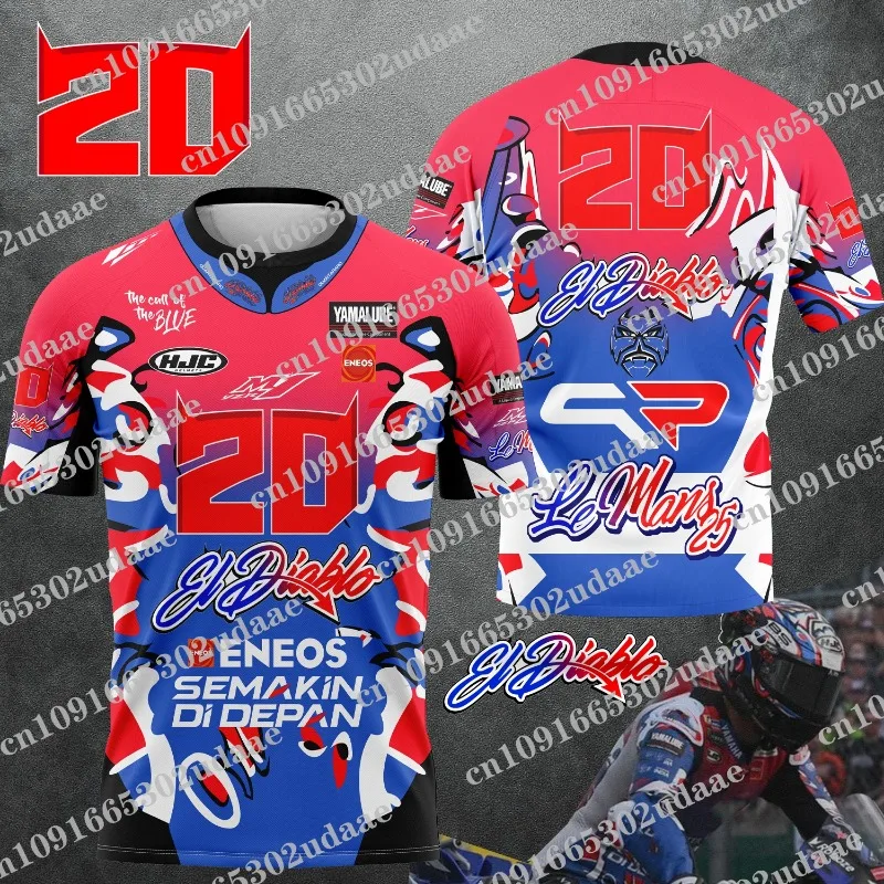 فابيو رقم. 20 تي شيرت كلاسيكي بأكمام قصيرة لسباق الدراجات النارية للرجال والنساء، والرياضة، والترفيه، والأزياء، والرجعية، والكبار #1