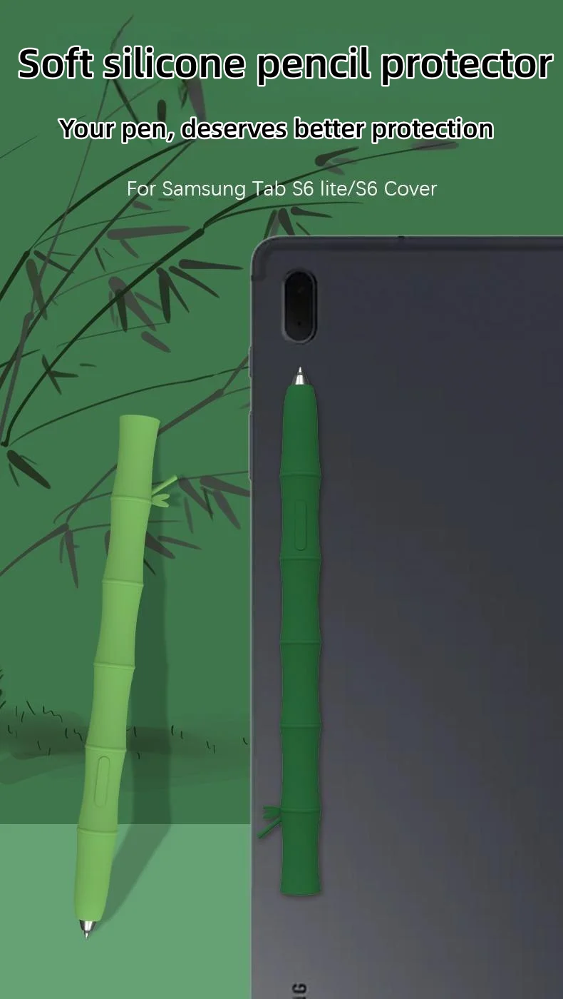 Silikonhülle für Samsung Galaxy Tab S10 Ultra S6 Lite S7 FE S8 S9, Bleistift-Schutzhülle, weiche, stoßfeste Tablet-Stylus-Hülle – Detail 1