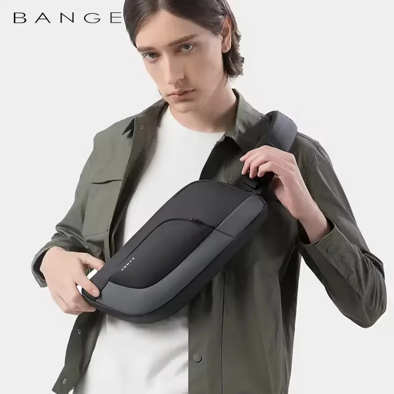 

BANGE New Design Multifunction Crossbody Bag Shoulder Messenger Bags Male Waterproof Short Trip Chest Bag Pack for Men Sling Bag