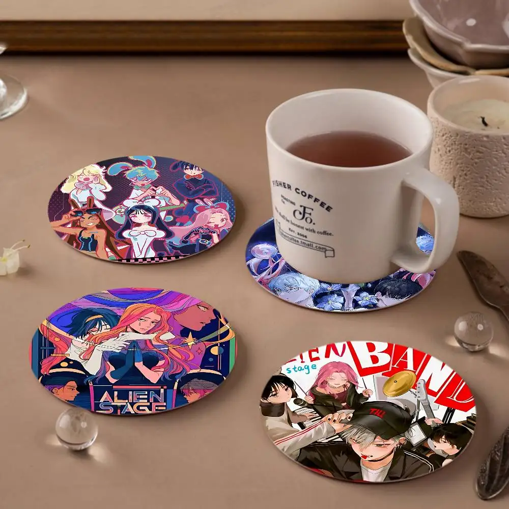 Alien Stage Anime Ivan Till Anime pattern art wooden anti-slip coasters, suitable for decoration of living room kitchenware