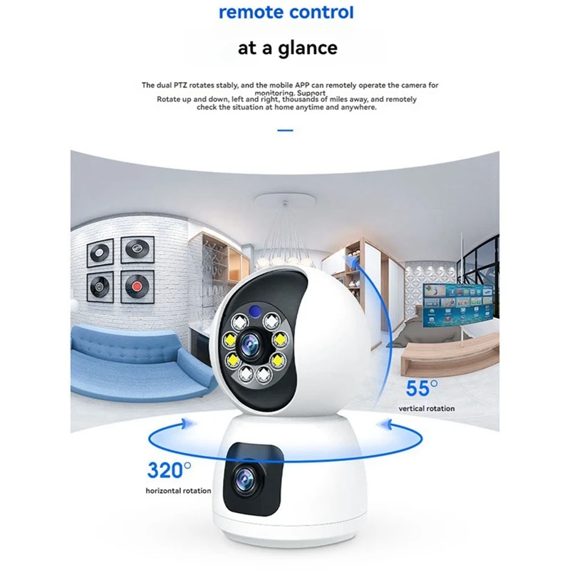 N11R--2MP-caméra à double objectif-moniteur bébé-sécurité-Protection-maison-Wifi-caméra de Surveillance-PTZ-caméra d'interphone vidéo