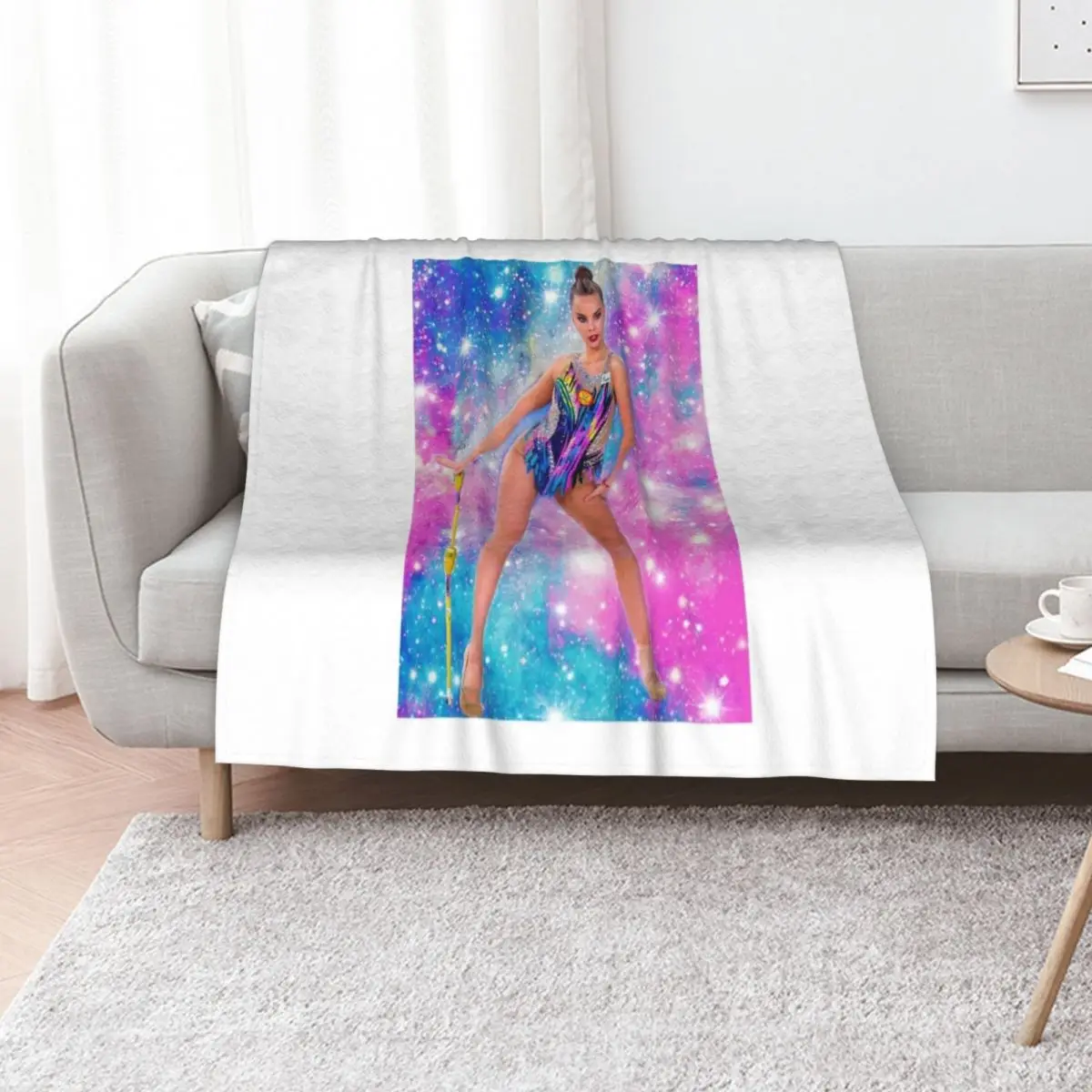Gimnasia rítmica - Manta con diseño de clubes de Dina Averina, manta cálida multiusos para sala de estar y dormitorio
