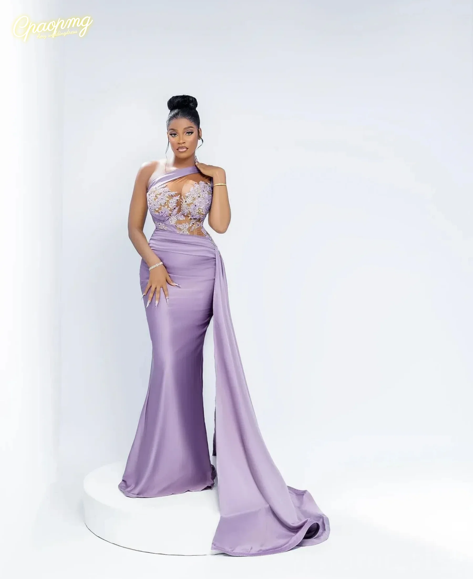 

Роскошное вечернее платье русалки по индивидуальному заказу, элегантное бальное платье с иллюзией на одно плечо, кружевное платье с надписью из бисера, платье на день рождения, вечернее платье