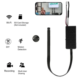 Mini caméra HD bricolage avec détection de mouvement, votre solution de surveillance secrète, vue à distance, carte SD statique, caméra nounou, application