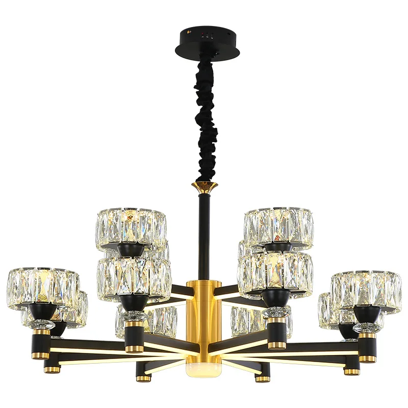 

Nordic duplex staircase long chandelier living room light modern aluminum lamp arm luminous crystal building middle floor