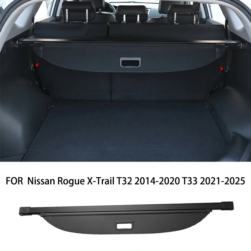 

Подходит для Nissan Rogue X-Trail T32 2014-2020 T33 2021-2025, черная задняя крышка багажника, защитный экран багажника, абажур