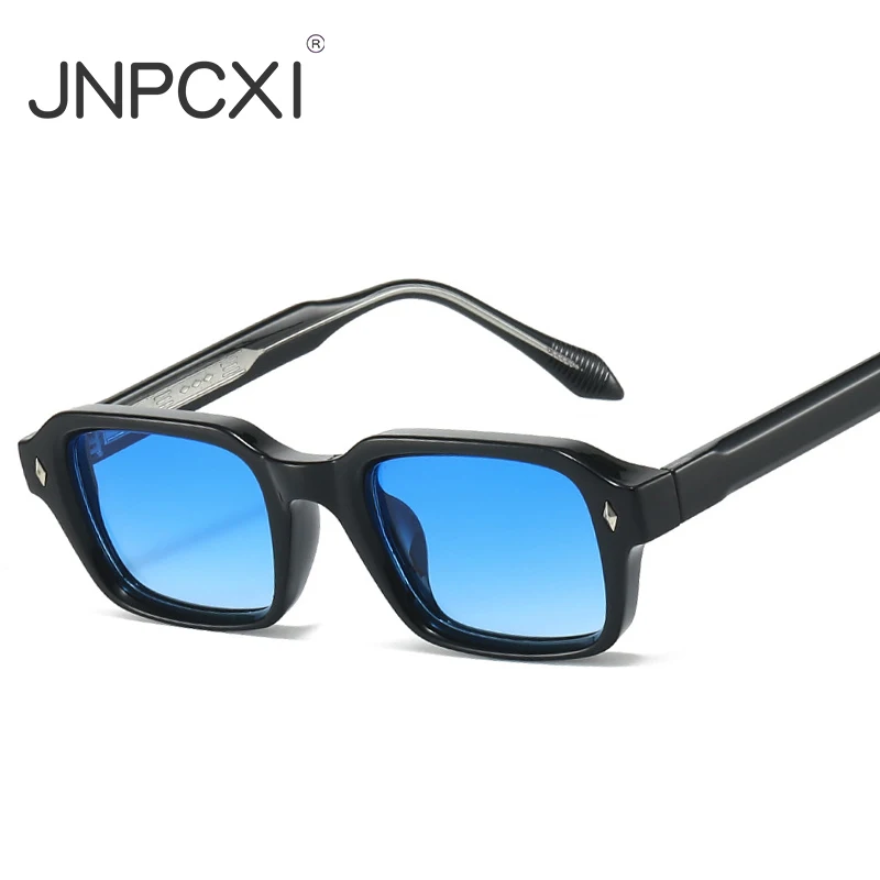 JNPCXI Hochwertige quadratische Sonnenbrille für Damen und Herren, Edelstahl-Metallkern, CP-Rahmen, UV400-Sonnenbrille, Reise- und Urlaubsbrille