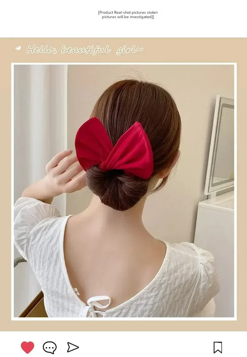 Modische Twist-Haarspange, Brötchenmacher im koreanischen Stil, Haarschmuck mit Schleife für Frauen – Detail 3