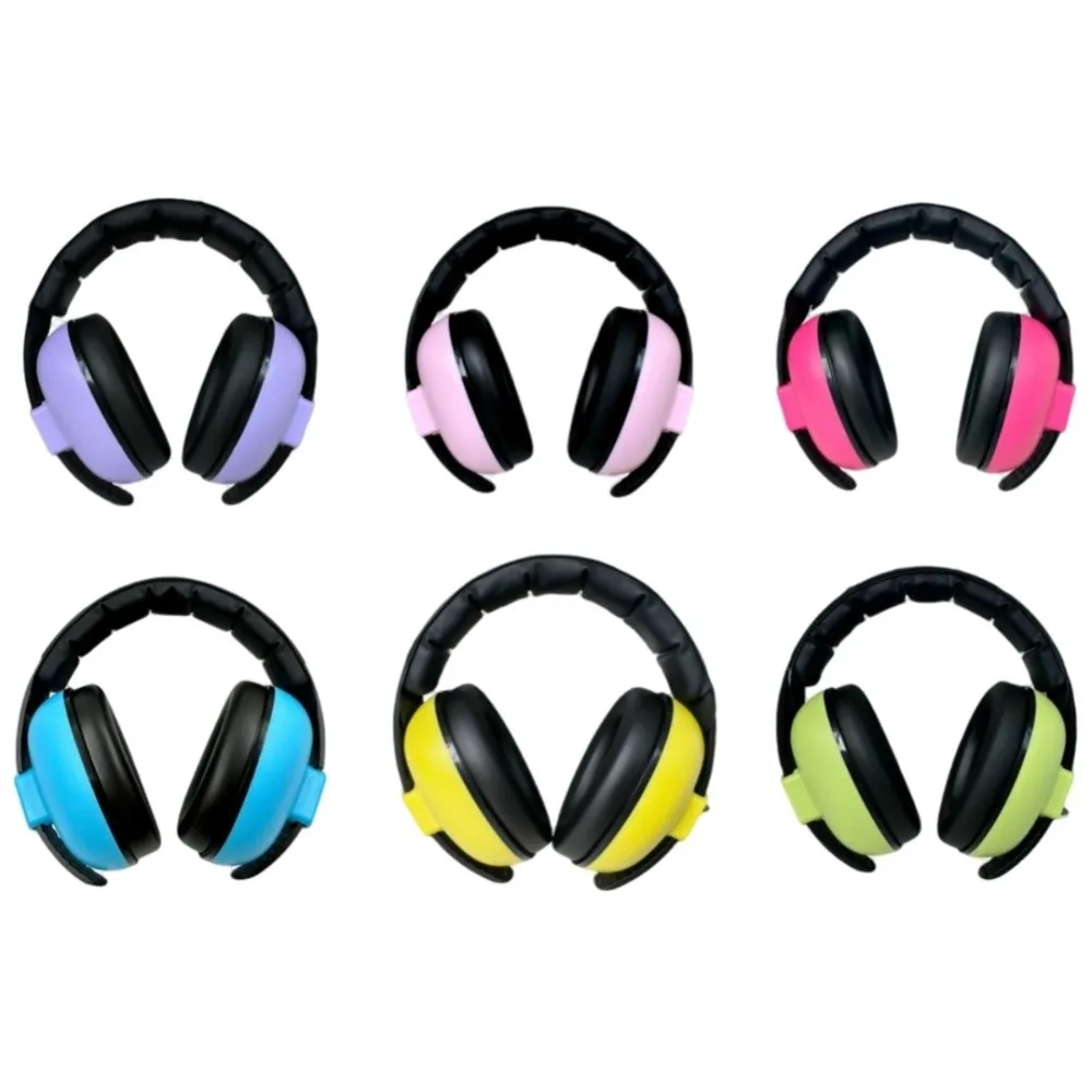 غطاء للأذنين للأطفال قابل للتعديل، تصميم خفيف الوزن، مريح، مناسب للأطفال، غطاء للأذنين عازل للصوت، بطانة ناعمة، آمنة للسفر، ملونة