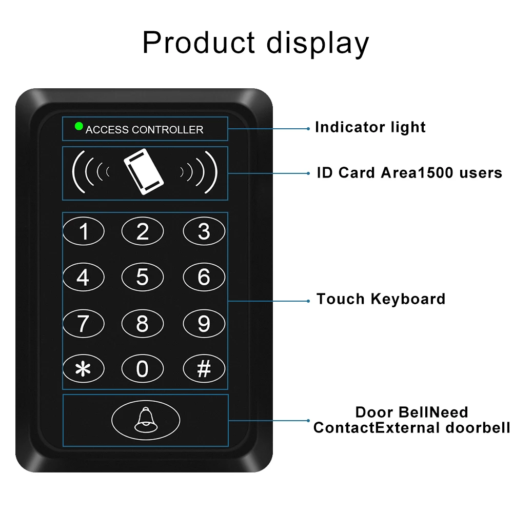 Teclado RFID para sistema de Control de acceso, cubierta de teclado impermeable para exteriores, 10 piezas, EM4100/TK4100, Keyfobs, abridor de