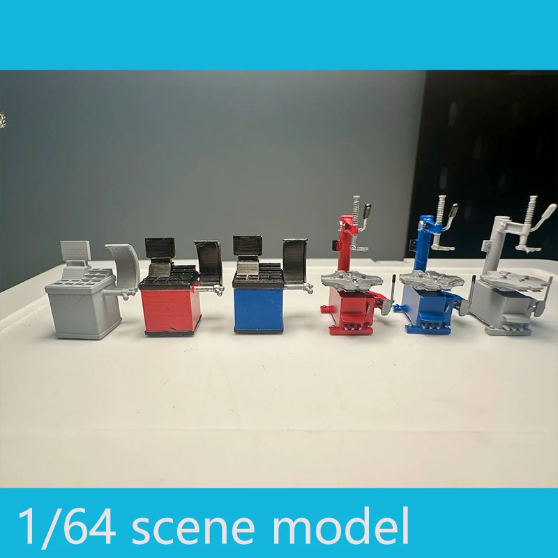 Miniature Model 1:64 Scale Car Model Landscaping Ornaments Sand Table Model Scene Collection Car Repair Wheel Balance