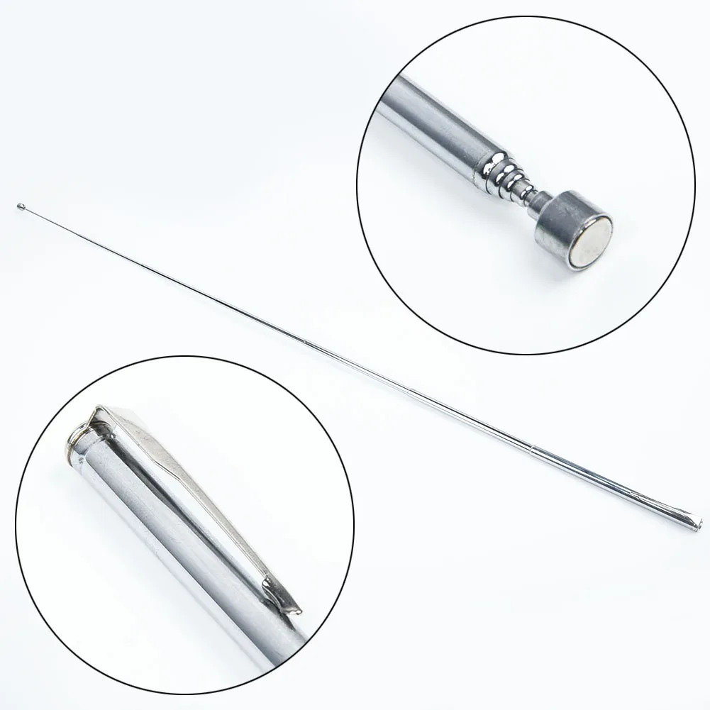 Herramienta de recogida magnética de 25,6 ", reparación telescópica de mantenimiento, taller de plata de acero inoxidable, a estrenar, útil