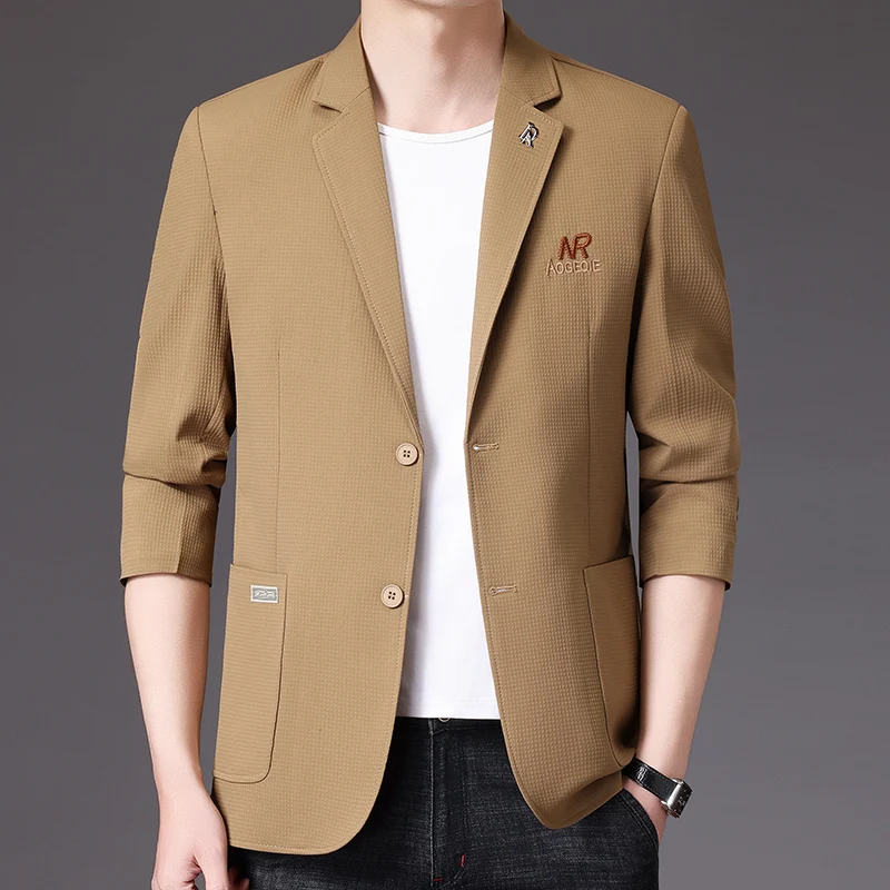 سترات بدلة غير رسمية عصرية للرجال الراقية لفصل الربيع والخريف، سترات بدلة عمل للأشخاص في منتصف العمر والشباب