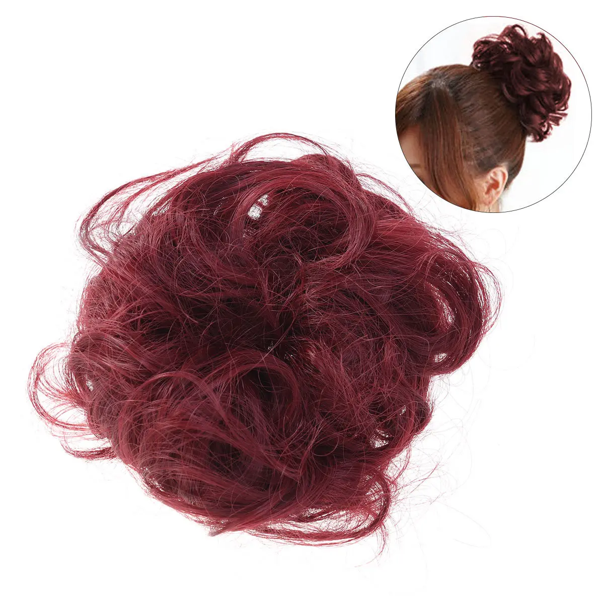 

Fashion Hair Extension Elastic Wavy Synthetic Ponytail Scrunchie For Women Party Photo Accessory Curly Hairpiece Bun