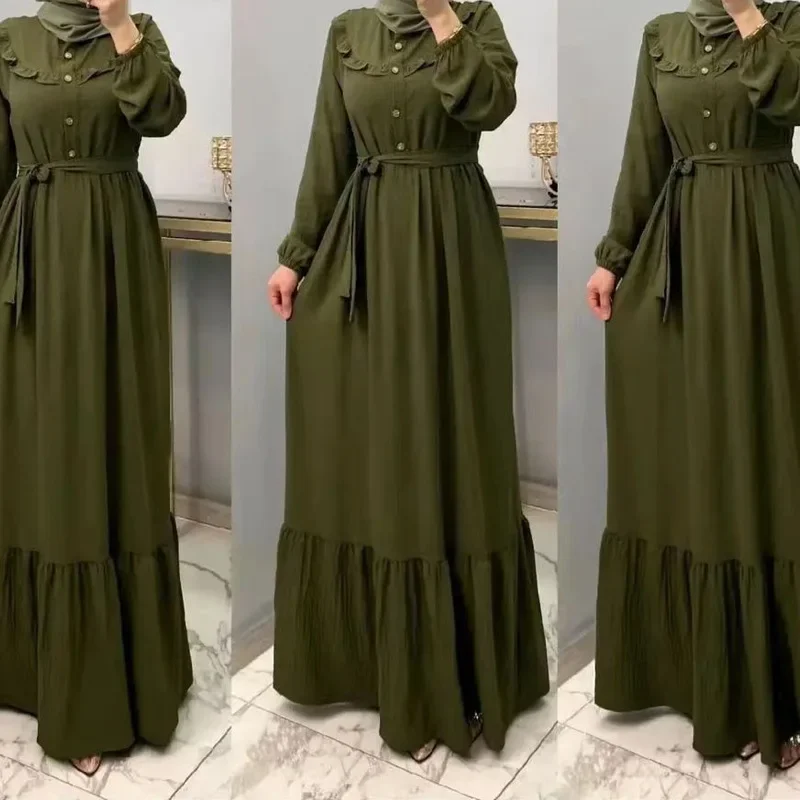 Morocco Dress Women Muslim Belt Abaya Bayas Dubai Turkey Islam Kaftan Robe Musulmane Vestidos Ramadan Dresses Party Elegant