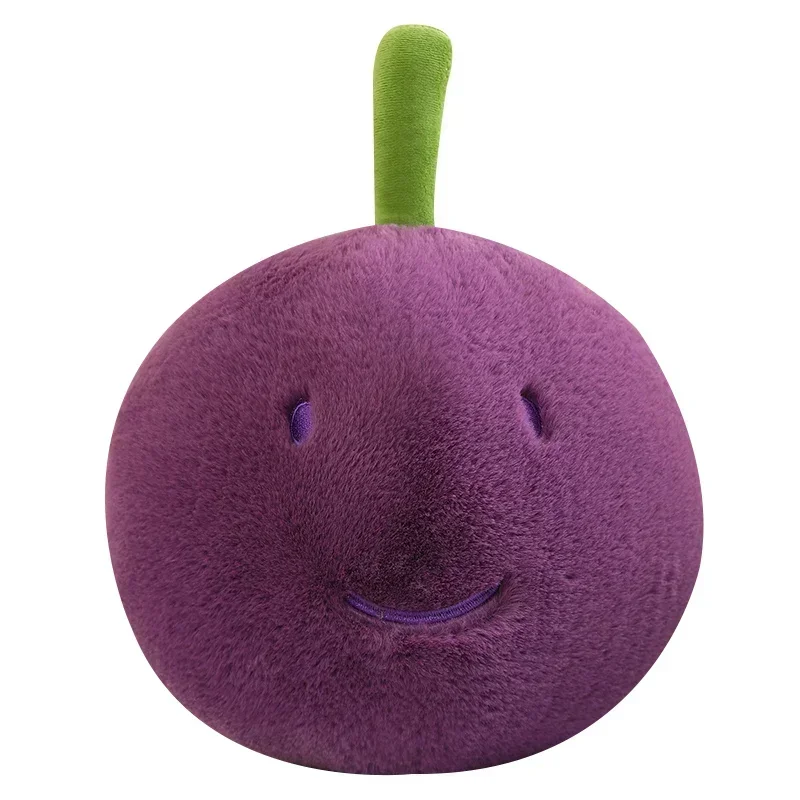 Funny Fruit Smille Grape Plush Toys Cute Stuffed Plant Simulation Grapes Throw Pillow Cushion Plushie Doll Home Decor Gifts