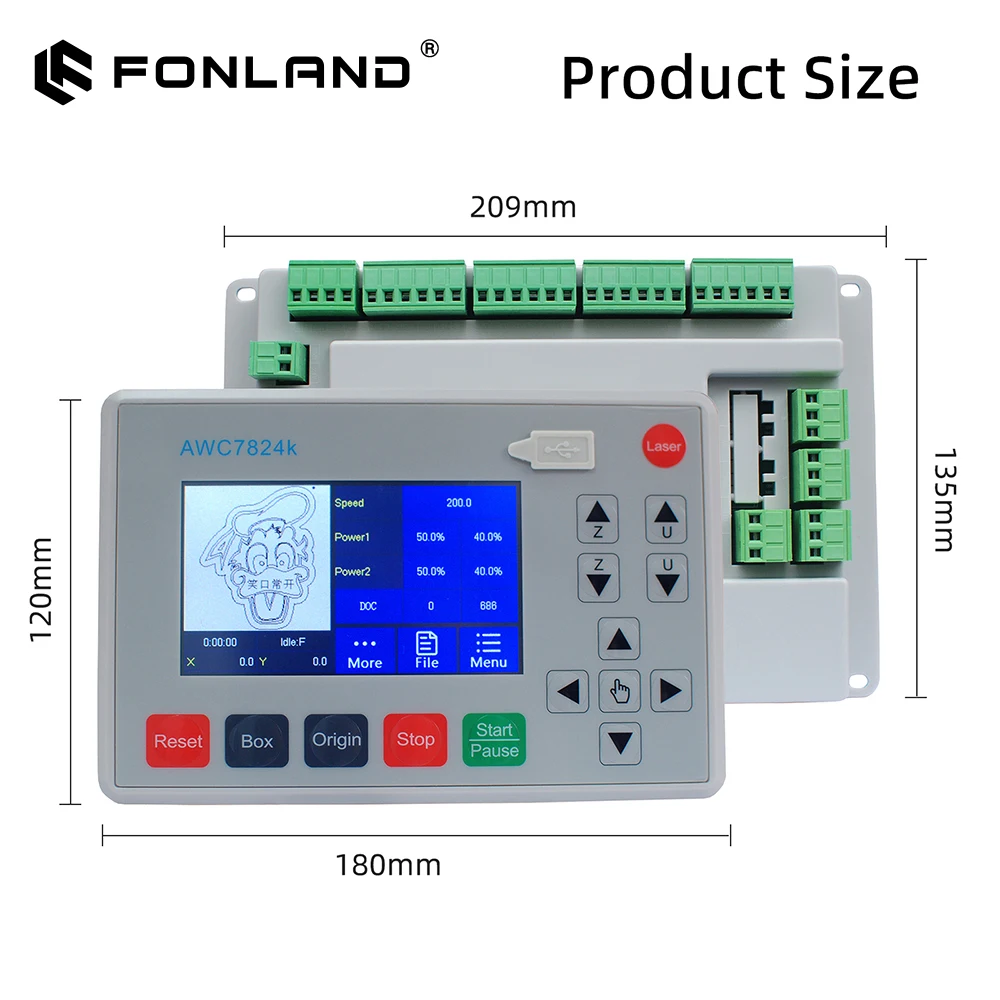Fonland Trocen AWC7824 AWC7824K CO2 Laser Controller System Touch Screen for CO2 Laser Engraving & Cutting Machine