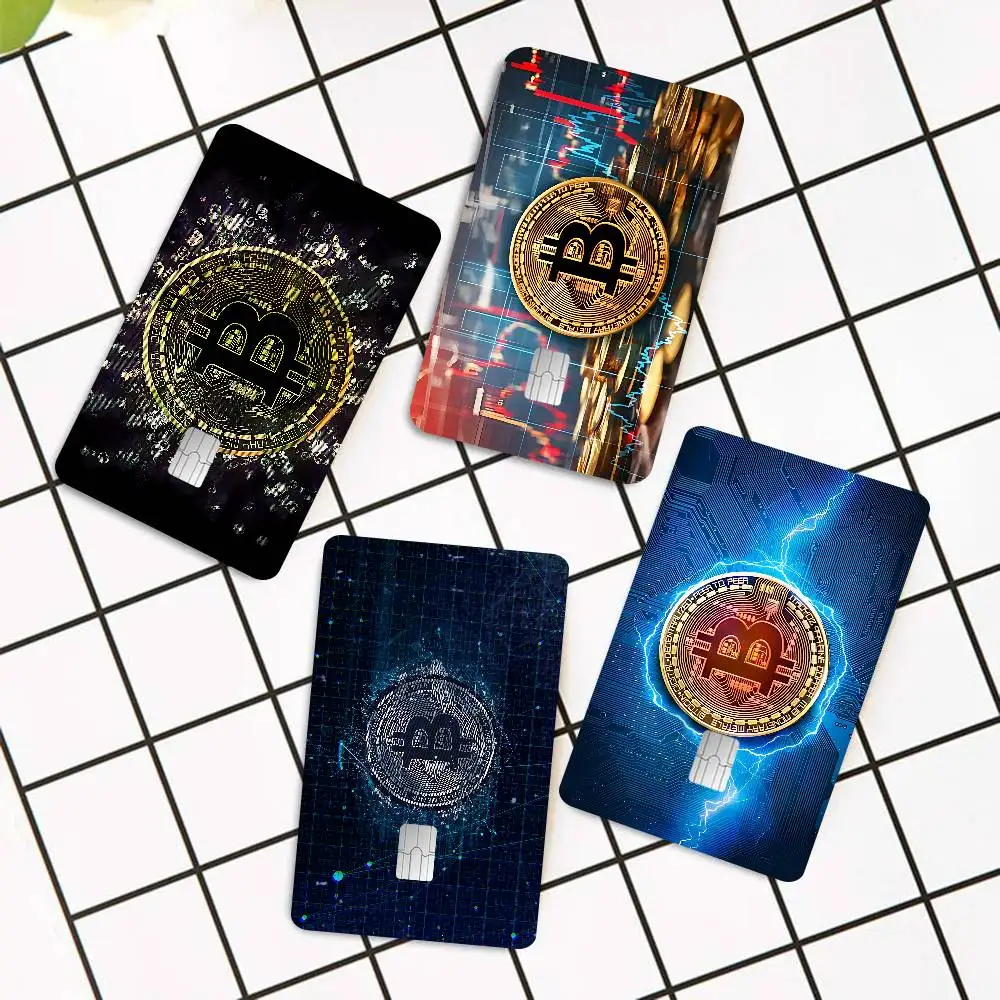 Funny B-BitcoinS Gold And Money Anime Young Creidt Card Debit Card Sticker Film Case Front Tape For Small Big Chip No Chip
