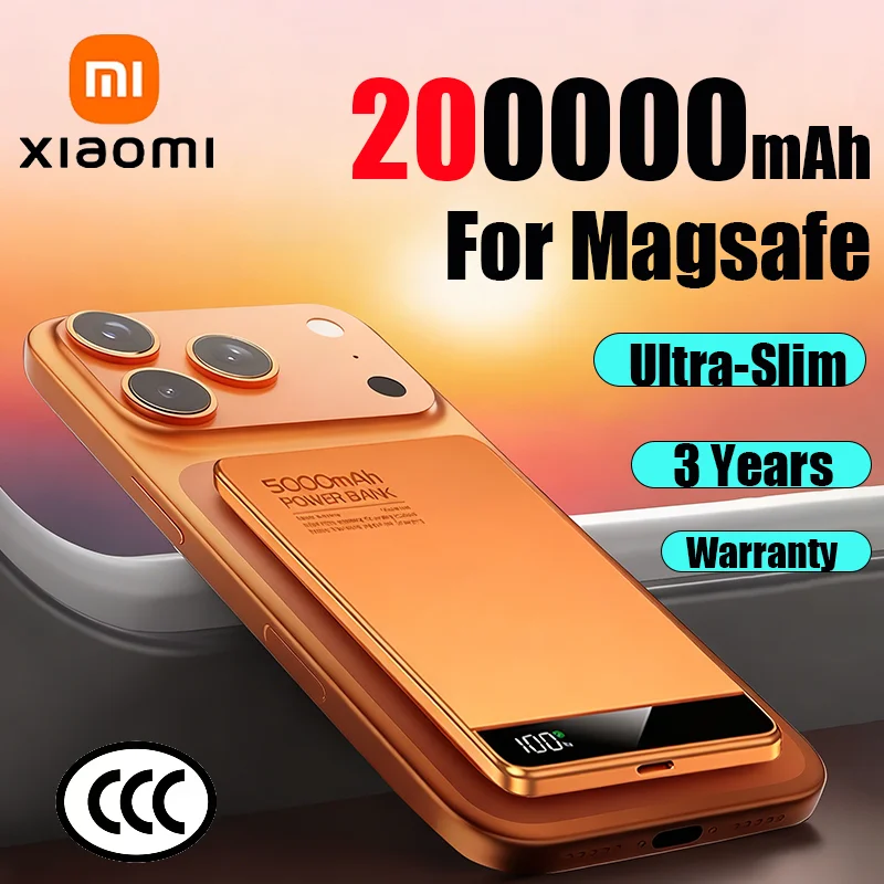 Xiaomi 2026 جديد 10000mAh بنك طاقة لاسلكي مغناطيسي PD20W شاشة عرض رقمية شحن سريع مناسب لأجهزة Apple Vivo Samsung