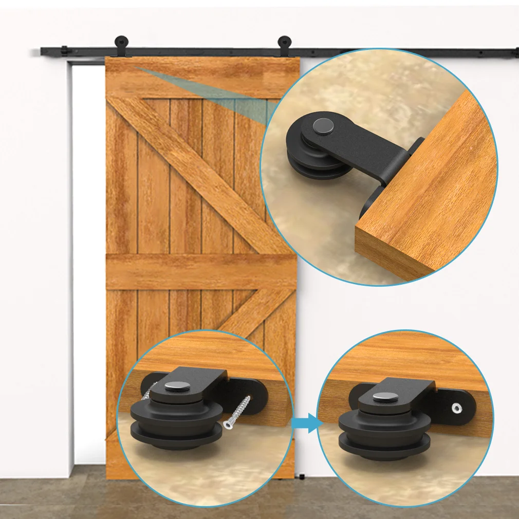 WOLFBIRD Sliding Barn Door Hardware Kit T Shape Roller + Durable Splice Track Suitable for Single Door Stable Rail System