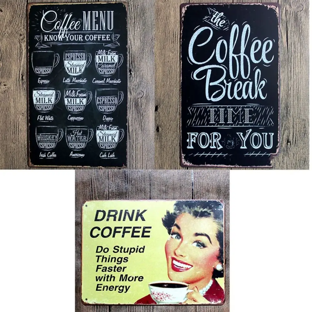 Art Retro Vintage Metal Bar Sign Metal Decoration Metal Sheet Hanging Paintings Tinned Iron Plaque Iron Sheet Posters Bar