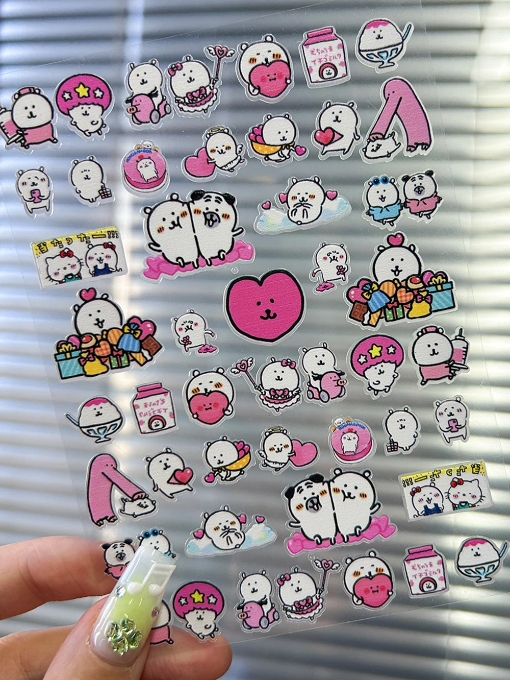 

Cartoon Sanrio Pvc Handmade Korea Japan Nail Art Sticker Hawaii Hellokitty Small Animals Self-Adhesive Slider Nail Accessories
