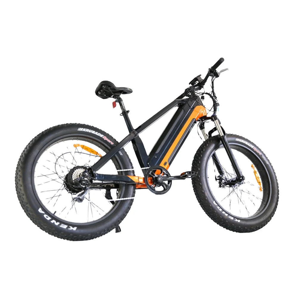 Matte Black Electric Mountain Bike Snow E Bicycle Long Warranty Ebike Cruiser Cycling 48v Velo Electrique Homm Chopper Emtb Bike